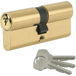 Yale Standard Euro Double Cylinder - 45:10:45 (80mm) - Brass Finish