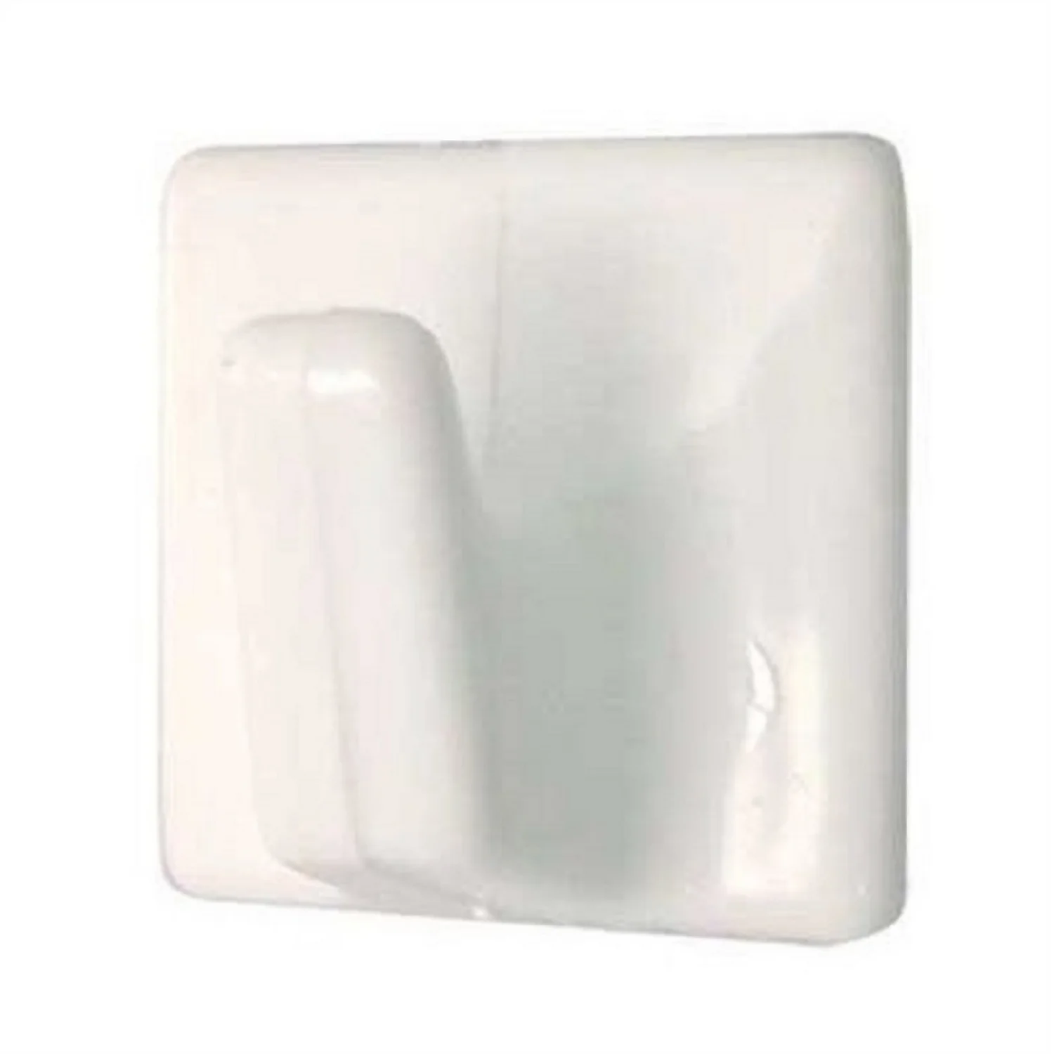 None Small Square Self-adhesive Hook - White - 4 Pack