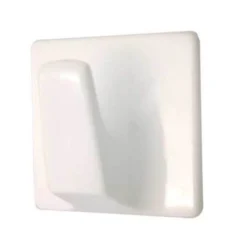 None Large Square Self-Adhesive Hook White - 2 Pack