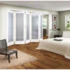 Obscure Glazed White Primed 5 Door Internal Room Divider - 3158mm Wide