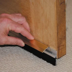 Stormguard Concealed Fixings Door Bottom Brush Strip Draught Excluder - Gold Effect - 838mm