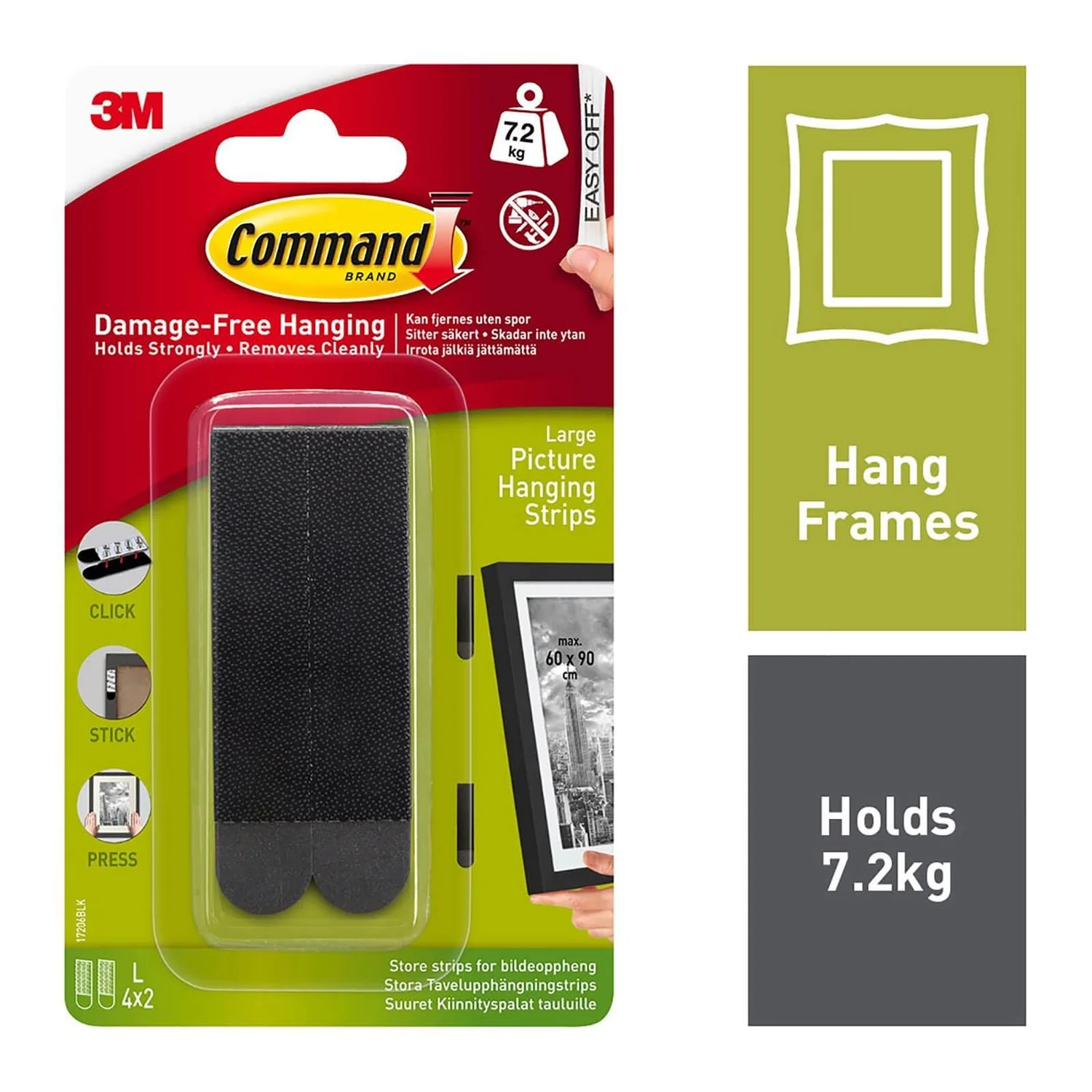 3M Command Large Black Picture Hanging Strips