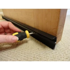 Stormguard Concealed Fixings Door Bottom Brush Strip Draught Excluder - Black 838mm
