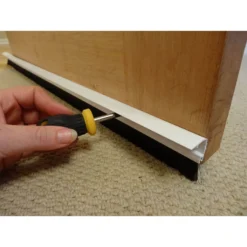 Stormguard Consealed Fixings Brush Door Bottom Strip Draught Excluder - White 838mm