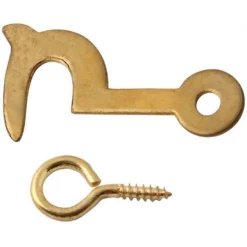 None Brass Side Hook & Eyes 32mm - 2 Pack