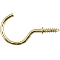 None Brass Shoulder Cup Hook - 13mm - 20 Pack