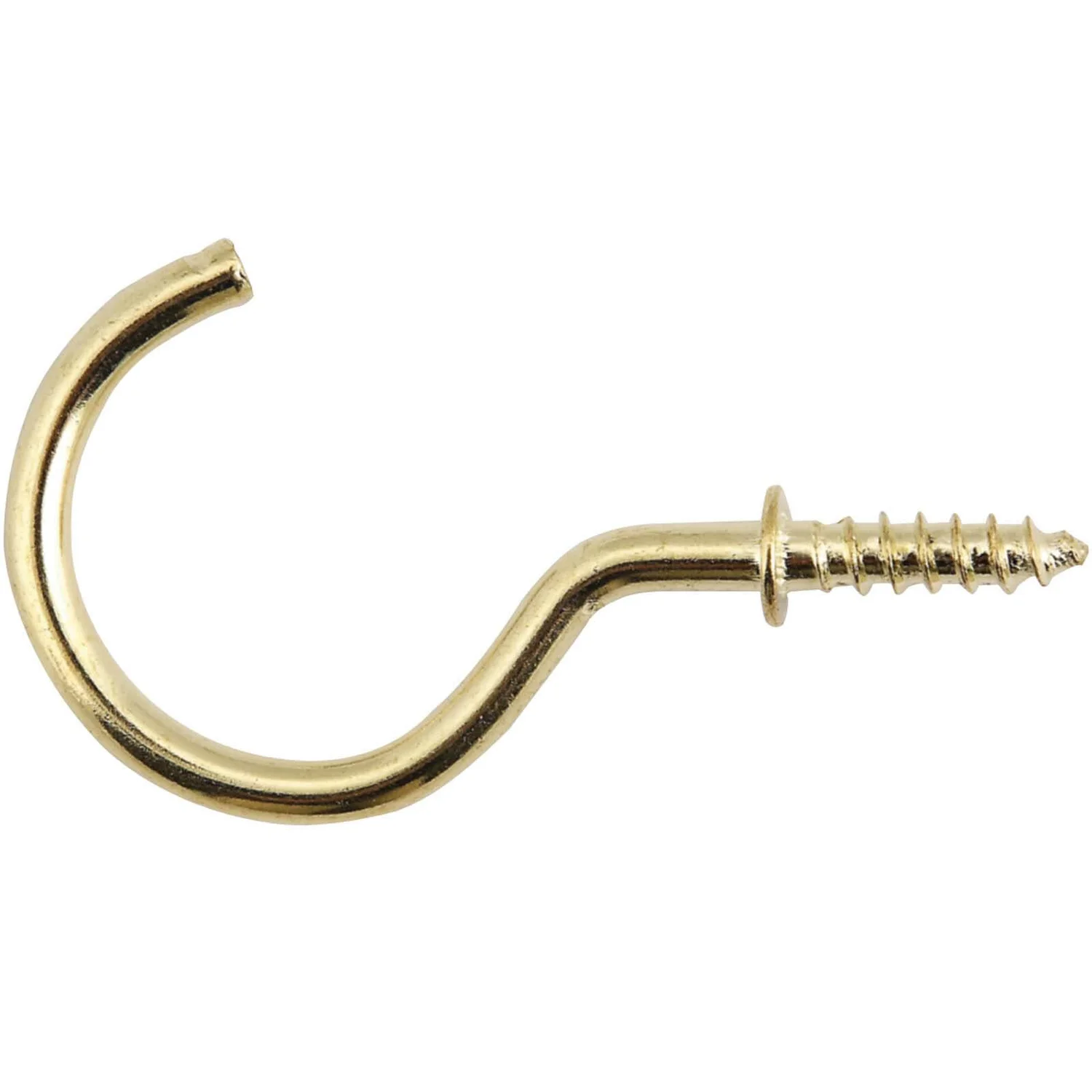 None Brass Shoulder Cup Hook - 50mm - 5 Pack