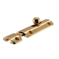 None Convex Bolt - Polished Brushed Brass - 76mm