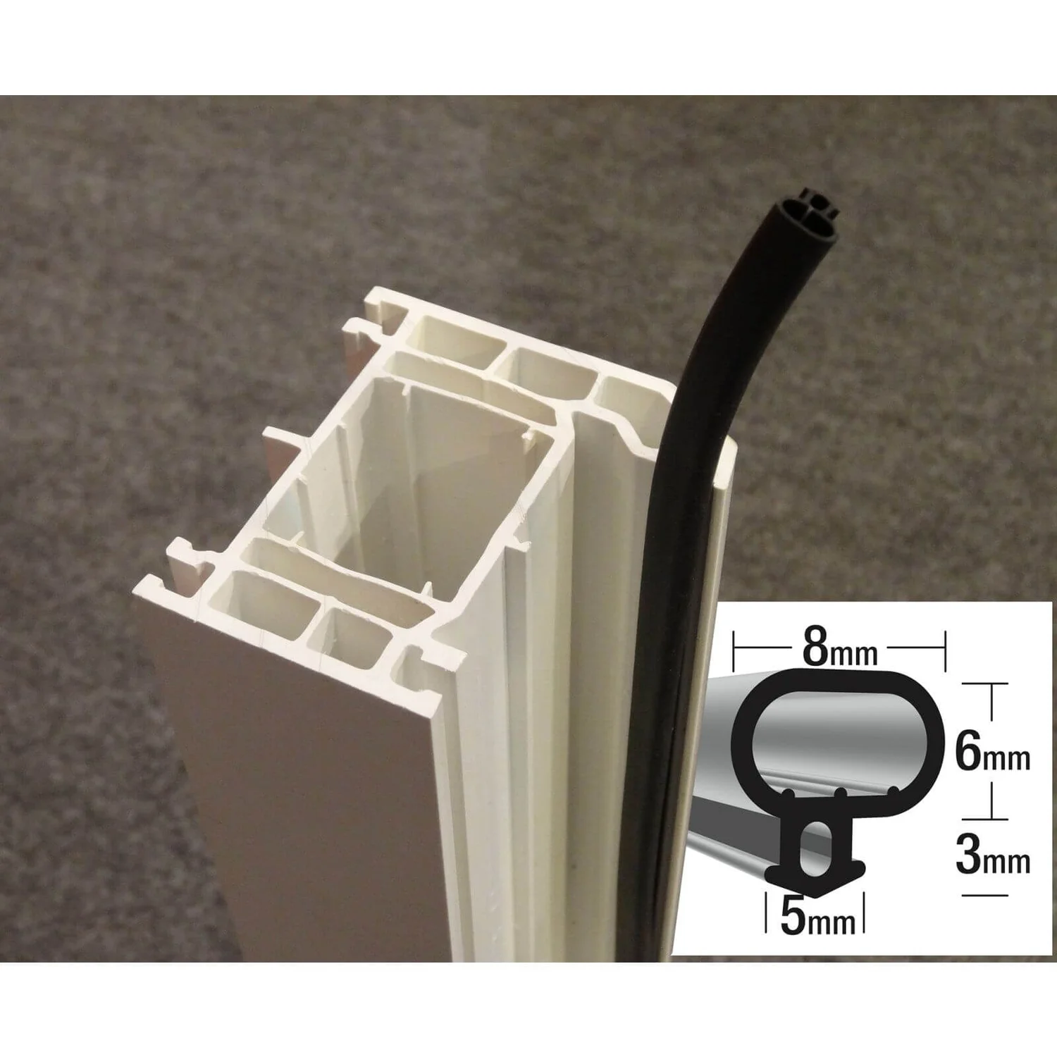 Stormguard UPVC Replacement Seal Black - 6m - Image 2