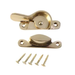 Fitch Sash Window Fastener - Polished Brass - 65mm