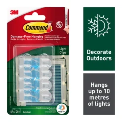 Command Self Adhesive Outdoor Decoration Light Clips Value Pack