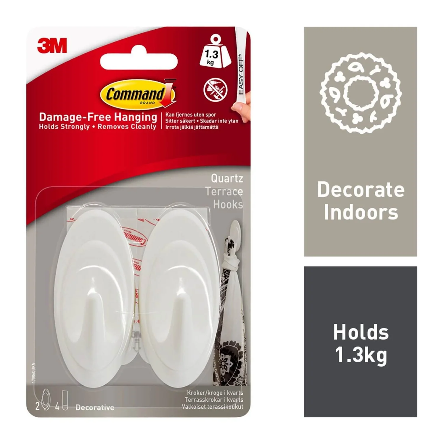 Command Quartz Self Adhesive Terrace Hook