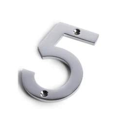 Chrome Screw Fixing House Number - 100mm - 5