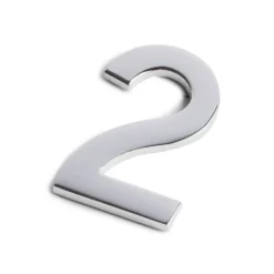 Chrome Self Adhesive House Number - 60mm - 2