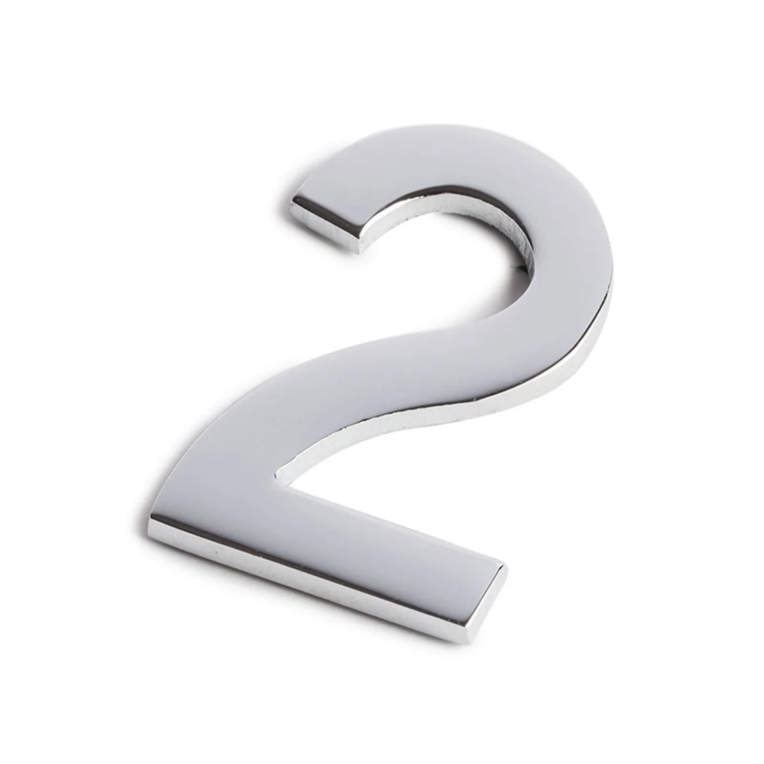 Chrome Self Adhesive House Number - 60mm - 2