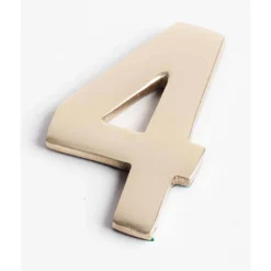 Polished Brass Numeral - Self Adhesive - 60mm - 4