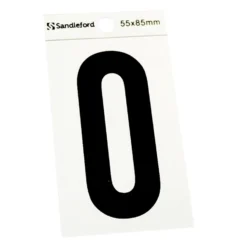 Breeze Silver Self Adhesive House Number - 85mm - 0
