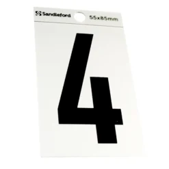Breeze Silver Self Adhesive House Number - 85mm - 4