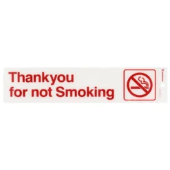 Self Adhesive Thank You For Not Smoking Sign - 245 X 58mm