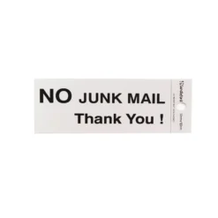 Self Adhesive No Junk Mail Thank You Sign - 100 X 50mm