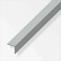 Aluminium Equal Angle Profile - Brushed Stainless Steel - 15mm X 15mm X 1m