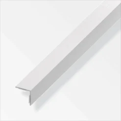PVC Equal Angle Self-Adhesive Profile - Brushed Aluminium - 1m X 20 X 20mm
