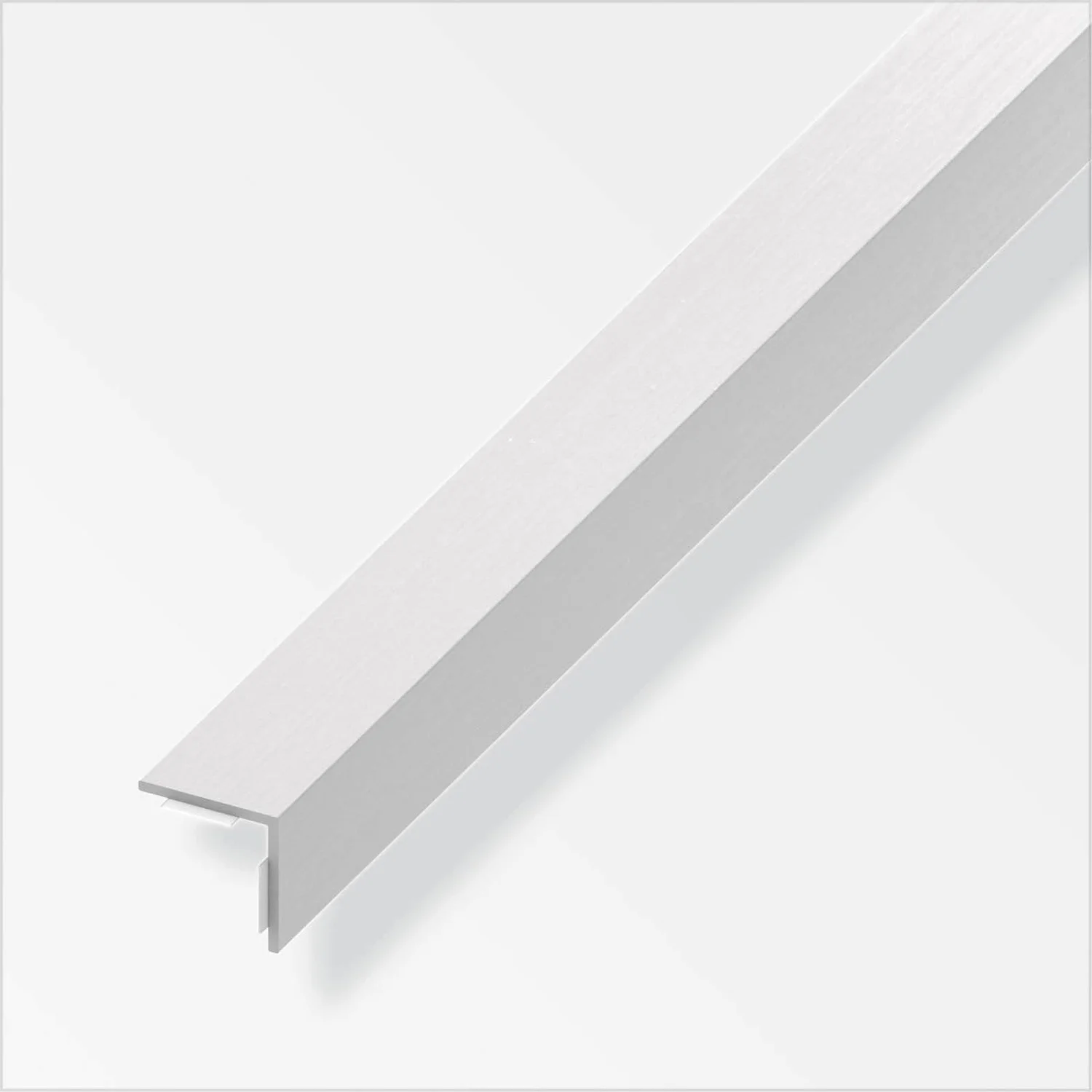 PVC Equal Angle Self-Adhesive Profile - Brushed Aluminium - 1m X 20 X 20mm