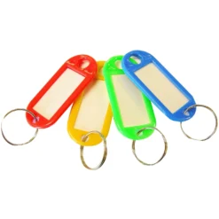 None Large Key Rings With ID Tabs - 20 Megapack - Assorted Colours