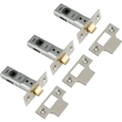 Yale Tubular Latch 64mm / 2.5 Inches - Chrome - 3 Pack