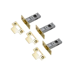 Yale Tubular Latch 64mm / 2.5 Inches - Brass - 3 Pack
