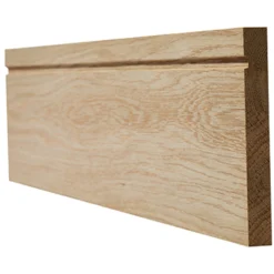 Single Groove Internal Unfinished Oak Skirting - 148 X 3000mm