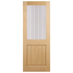 Mexicano Internal Glazed Unfinished Oak 1 Lite Door - 686 X 1981mm