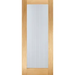 Mexicano Pattern 10 Internal Glazed Unfinished Oak 1 Lite Door - 838 X 1981mm
