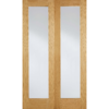 Pattern 20 Internal Glazed Unfinished Oak 1 Lite Pair Doors - 1168 X 1981mm