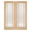 Lincoln Internal Glazed Unfinished Oak 3 Lite Pair Doors - 1168 X 1981mm