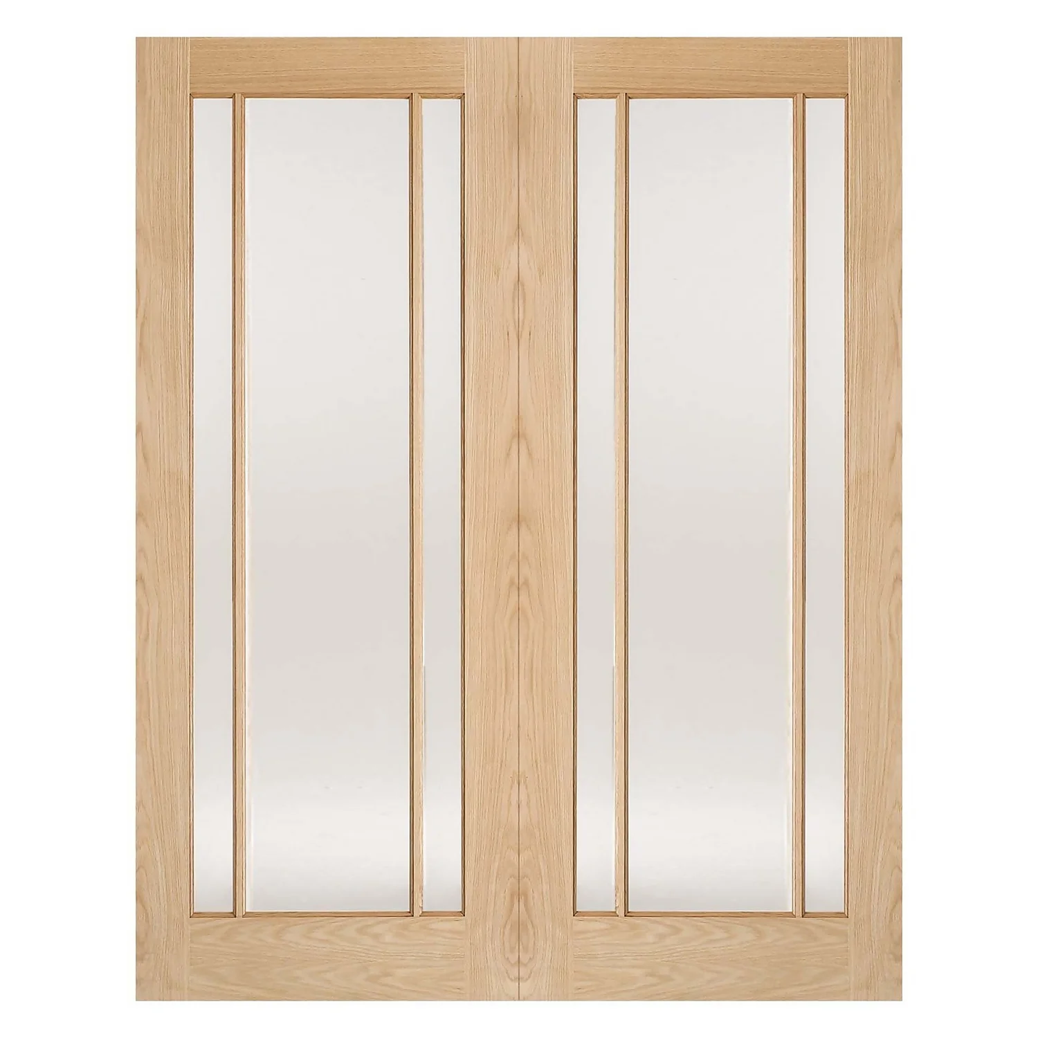 Lincoln Internal Glazed Unfinished Oak 3 Lite Pair Doors - 1524 X 1981mm