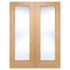 Vancouver Pattern 10 Internal Glazed Pre-Finished Oak 1 Lite Pair Doors - 1067 X 1981mm
