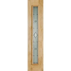 Leaded External Glazed Unfinished Oak 1 Lite Sidelight 457 X 2057mm