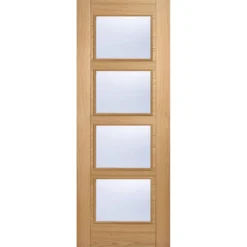 Vancouver Internal Glazed Prefinished Oak 4 Lite Door - 686 X 1981mm