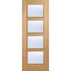 Vancouver Internal Glazed Prefinished Oak 4 Lite Door - 762 X 1981mm