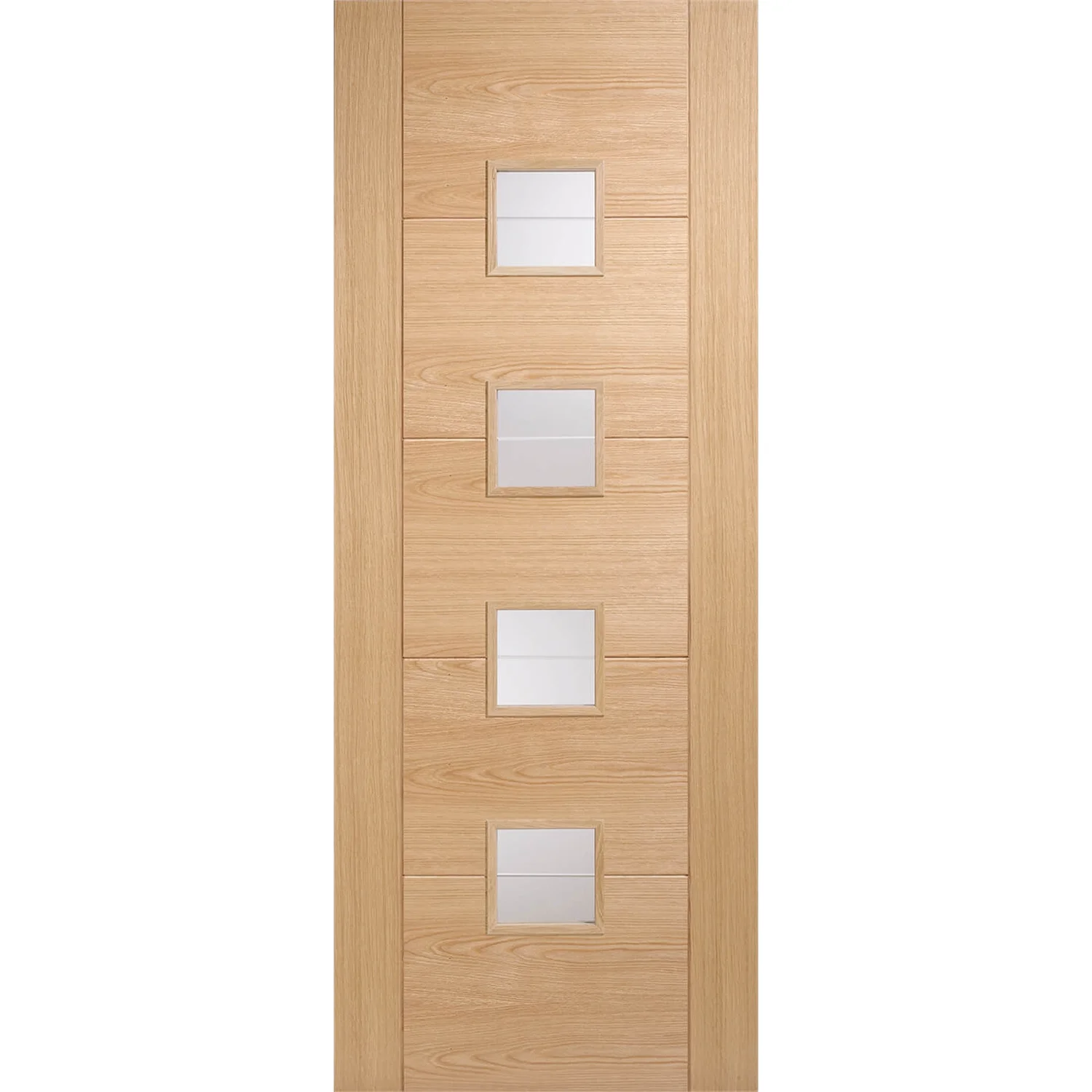 Vancouver Brilliant Cut Internal Glazed Prefinished Oak 4 Lite Door - 762 X 1981mm