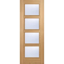 Vancouver Internal Glazed Prefinished Oak 4 Lite Door - 838 X 1981mm