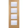 Vancouver Internal Glazed Prefinished Oak 4 Lite Fire Door - 762 X 1981mm