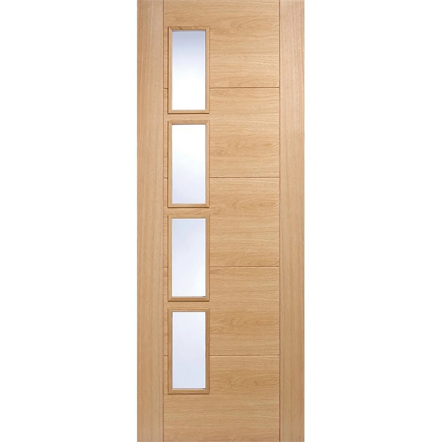 Vancouver Offset Internal Glazed Prefinished Oak 4 Lite Door - 838 X 1981mm