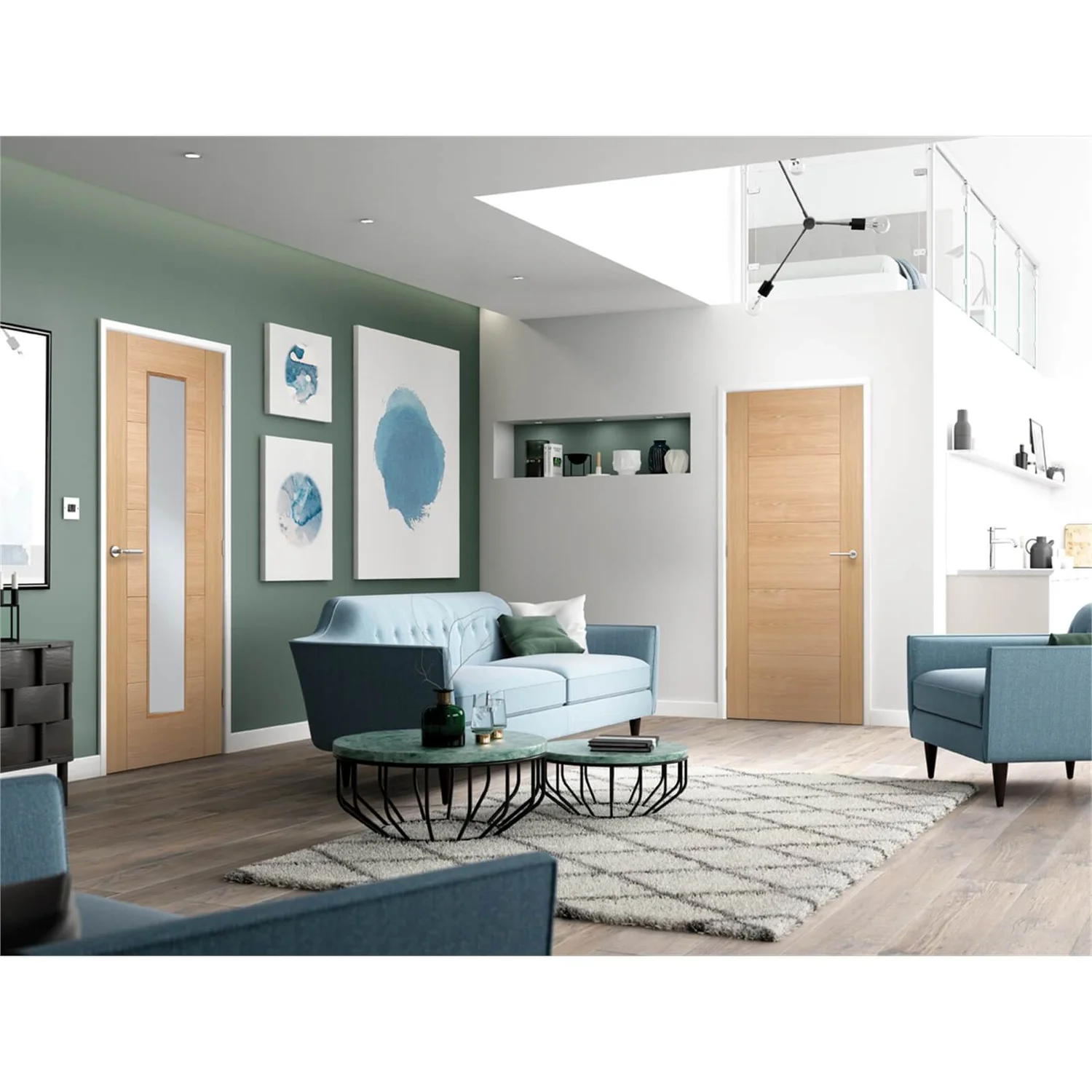 Vancouver Long Light Internal Prefinished Oak 1 Lite Door - 686 X 1981mm - Image 2