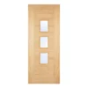 Arta External Glazed Unfinished Oak 3 Lite Door - 762 X 1981mm