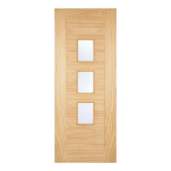 Arta External Glazed Unfinished Oak 3 Lite Door - 813 X 2032mm