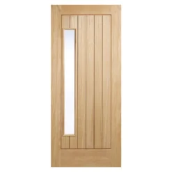 Newbury External Glazed Unfinished Oak 1 Lite Door - 864 X 2083mm