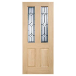 Salisbury External Glazed Unfinished Oak 2 Lite Door - 813 X 2032mm