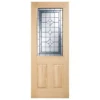 Winchester External Glazed Unfinished Oak 1 Lite Door - 762 X 1981mm